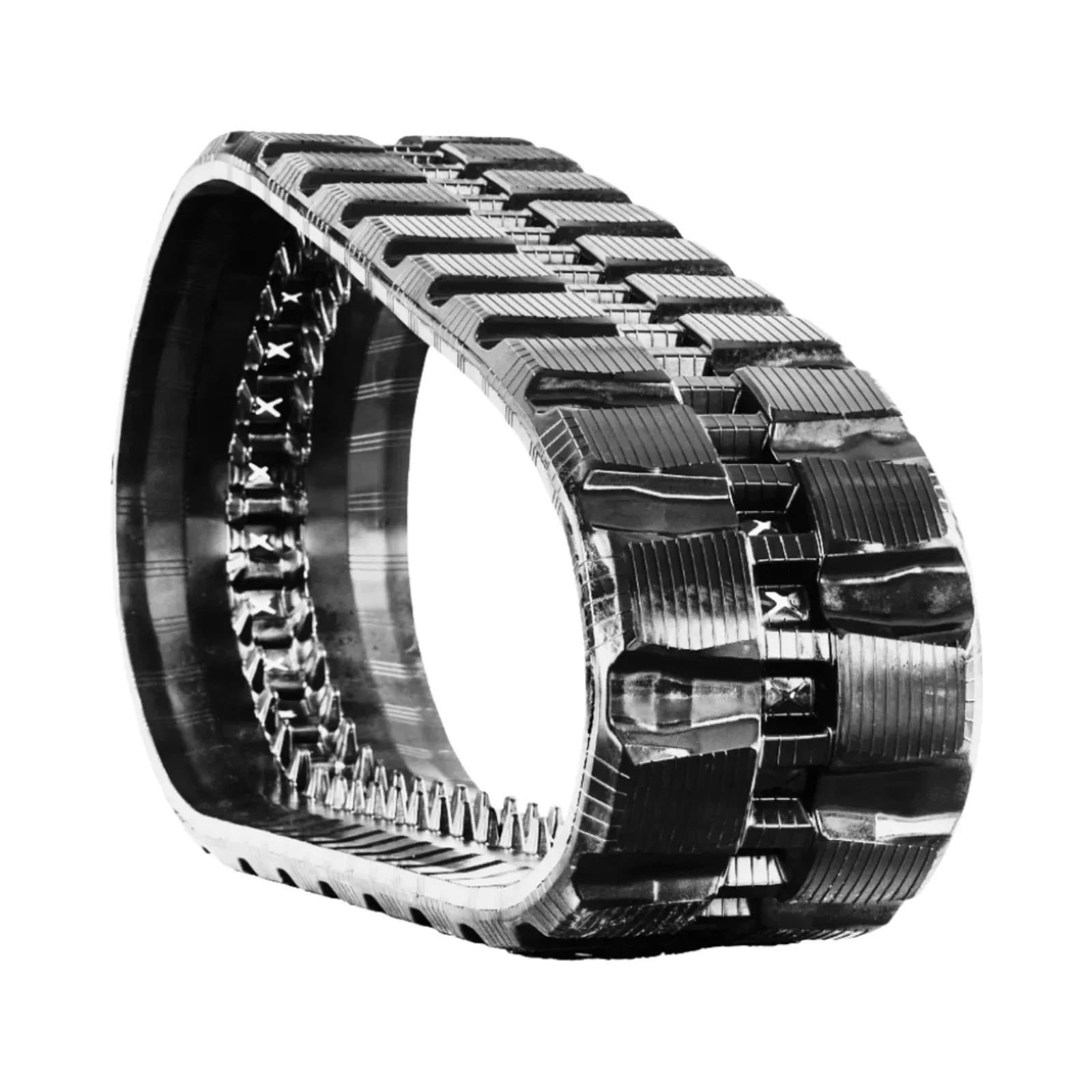 Heavy-Duty 400x86Bx56 Rubber Track – Staggered-Block replacement rubber track for compact construction equipment