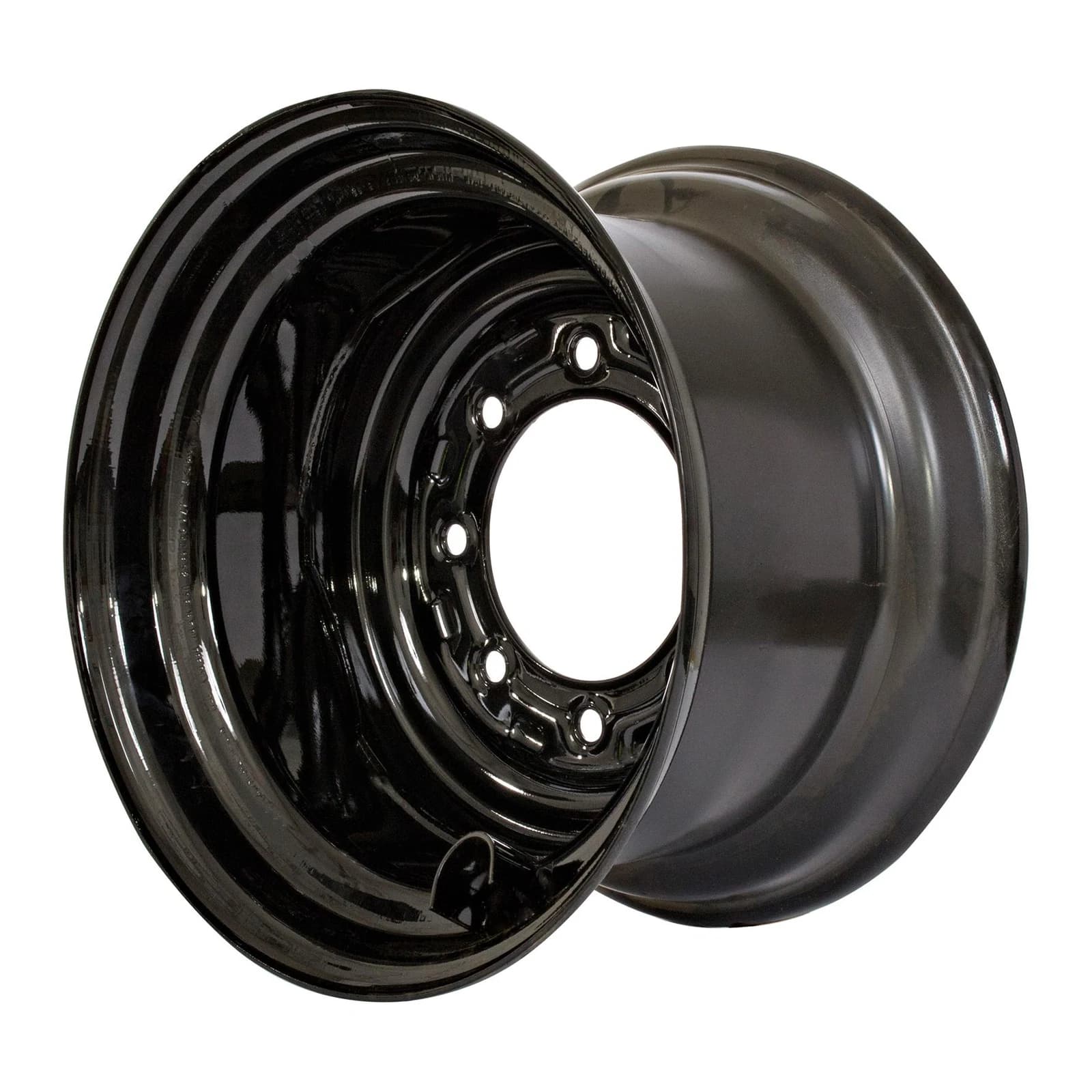 Gloss Black 8 Bolt Hole Heavy Duty Rim/Wheel for 27X10.50-15 Skid Steer Tires